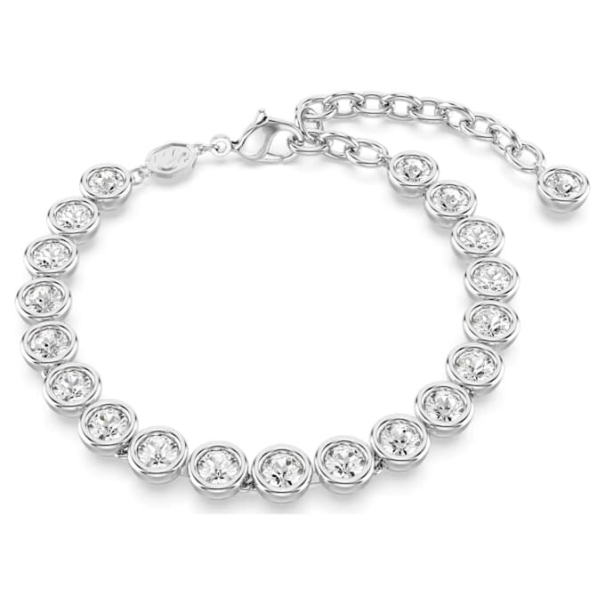 Imber Tennis Bracelet Round Cut, White, Rhodium Plated Imber Tennis Bracelet Round Cut, White, Rhodium Plated