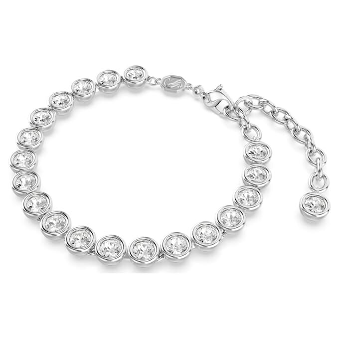 Imber Tennis Bracelet Round Cut, White, Rhodium Plated Imber Tennis Bracelet Round Cut, White, Rhodium Plated