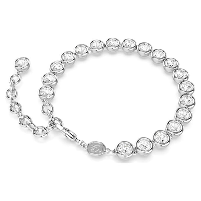 Imber Tennis Bracelet Round Cut, White, Rhodium Plated Imber Tennis Bracelet Round Cut, White, Rhodium Plated