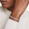 Imber Tennis Bracelet Round Cut, White, Rhodium Plated Imber Tennis Bracelet Round Cut, White, Rhodium Plated