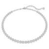 Imber Tennis Necklace Round Cut, White, Rhodium Plated Imber Tennis Necklace Round Cut, White, Rhodium Plated