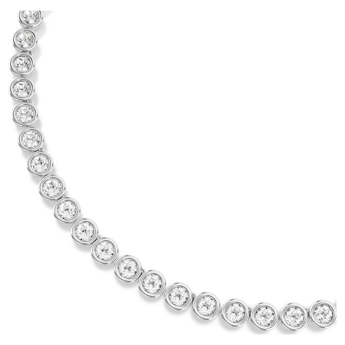 Imber Tennis Necklace Round Cut, White, Rhodium Plated Imber Tennis Necklace Round Cut, White, Rhodium Plated