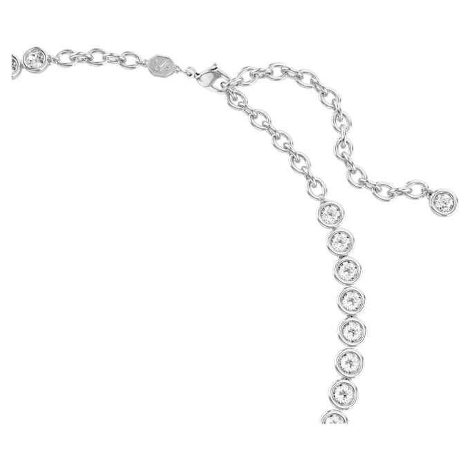 Imber Tennis Necklace Round Cut, White, Rhodium Plated Imber Tennis Necklace Round Cut, White, Rhodium Plated