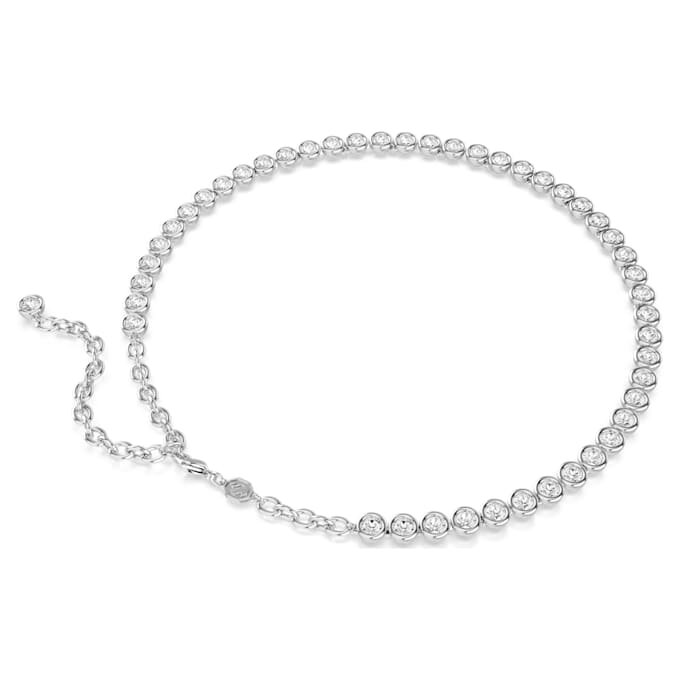 Imber Tennis Necklace Round Cut, White, Rhodium Plated Imber Tennis Necklace Round Cut, White, Rhodium Plated