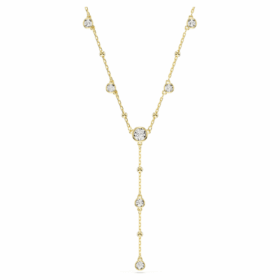 Imber Y Necklace Round Cut, White, Gold-Tone Plated Imber Y Necklace Round Cut, White, Gold-Tone Plated