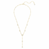 Imber Y Necklace Round Cut, White, Gold-Tone Plated Imber Y Necklace Round Cut, White, Gold-Tone Plated