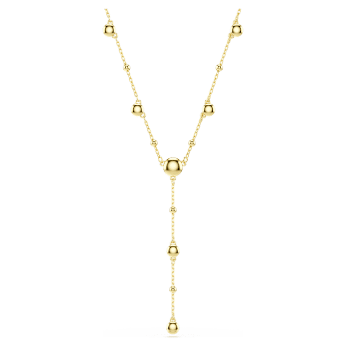 Imber Y Necklace Round Cut, White, Gold-Tone Plated Imber Y Necklace Round Cut, White, Gold-Tone Plated