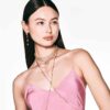Imber Y Necklace Round Cut, White, Gold-Tone Plated Imber Y Necklace Round Cut, White, Gold-Tone Plated