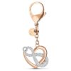 Infinite Bag Charm Infinity and Heart, White, Mixed Metal Finish Infinite Bag Charm Infinity and Heart, White, Mixed Metal Finish