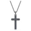 Insigne Pendant Cross, Gray, Ruthenium Plated Insigne Pendant Cross, Gray, Ruthenium Plated