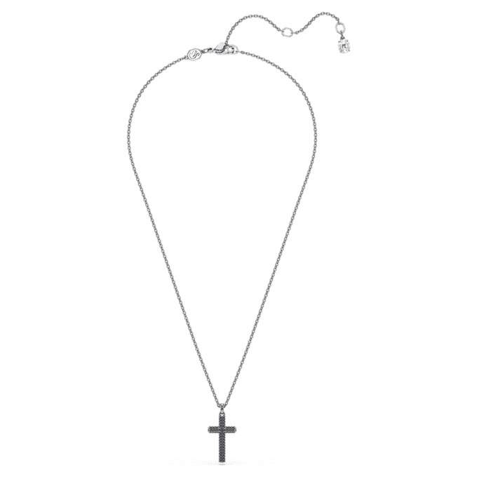 Insigne Pendant Cross, Gray, Ruthenium Plated Insigne Pendant Cross, Gray, Ruthenium Plated