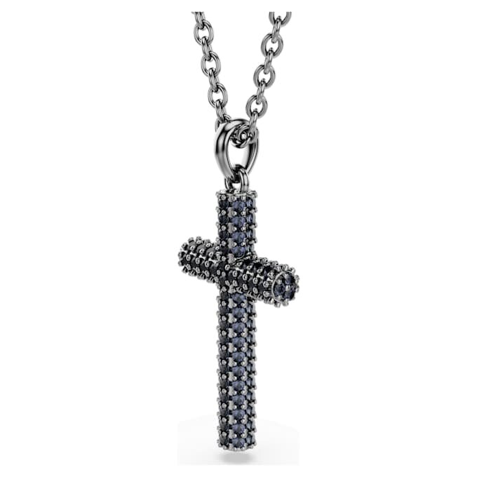 Insigne Pendant Cross, Gray, Ruthenium Plated Insigne Pendant Cross, Gray, Ruthenium Plated