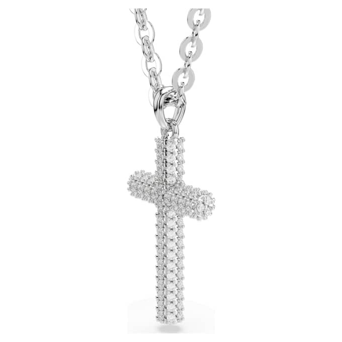 Insigne Pendant Pavé, Cross, White, Rhodium Plated Insigne Pendant Pavé, Cross, White, Rhodium Plated
