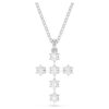 Insigne Pendant Round Cut, Cross, White, Rhodium Plated Insigne Pendant Round Cut, Cross, White, Rhodium Plated