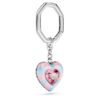 Key Ring Heart Cut, Heart, Multicolored, Rhodium Plated Key Ring Heart Cut, Heart, Multicolored, Rhodium Plated