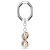 Key Ring Infinity, White, Mixed Metal Finish