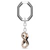Key Ring Infinity, White, Mixed Metal Finish