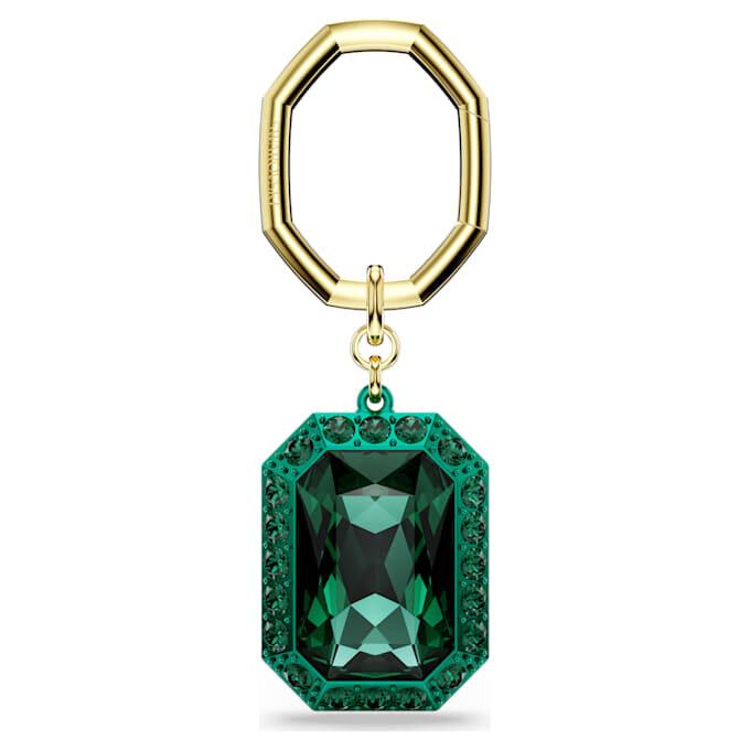 Key Ring Octagon Cut, Green, Mixed Metal Finish Key Ring Octagon Cut, Green, Mixed Metal Finish