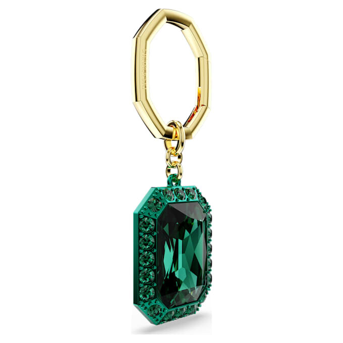 Key Ring Octagon Cut, Green, Mixed Metal Finish Key Ring Octagon Cut, Green, Mixed Metal Finish