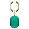 Key Ring Octagon Cut, Green, Mixed Metal Finish Key Ring Octagon Cut, Green, Mixed Metal Finish