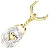 Key Ring Oval Cut, White, Gold-Tone Plated Key Ring Oval Cut, White, Gold-Tone Plated