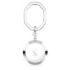 Key Ring Round Cut, White, Rhodium Plated Key Ring Round Cut, White, Rhodium Plated