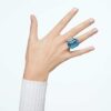 Lucent Cocktail Ring Octagon Cut, Blue Lucent Cocktail Ring Octagon Cut, Blue