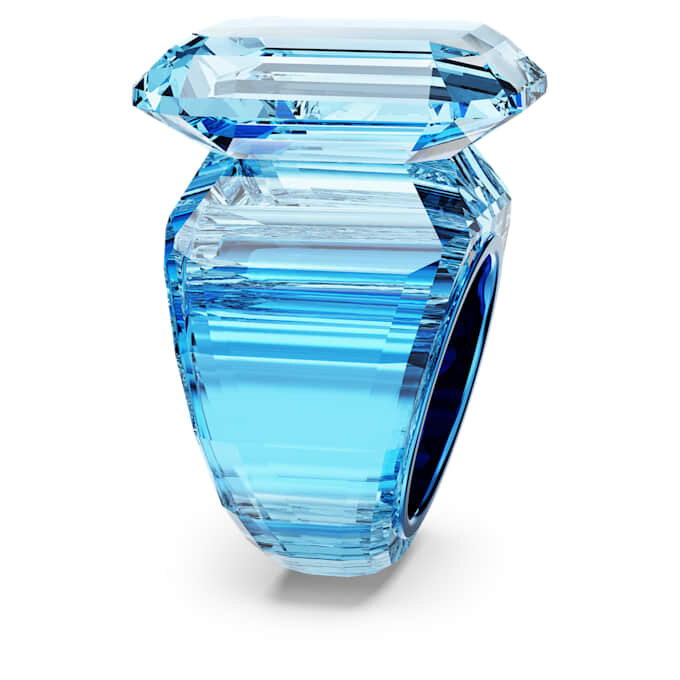 Lucent Cocktail Ring Octagon Cut, Blue Lucent Cocktail Ring Octagon Cut, Blue