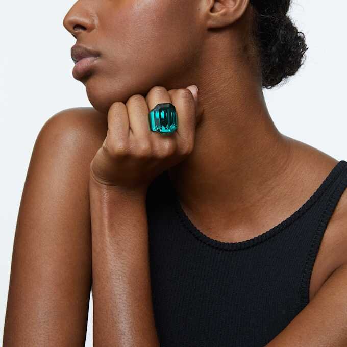 Lucent Cocktail Ring Octagon Cut, Green Lucent Cocktail Ring Octagon Cut, Green
