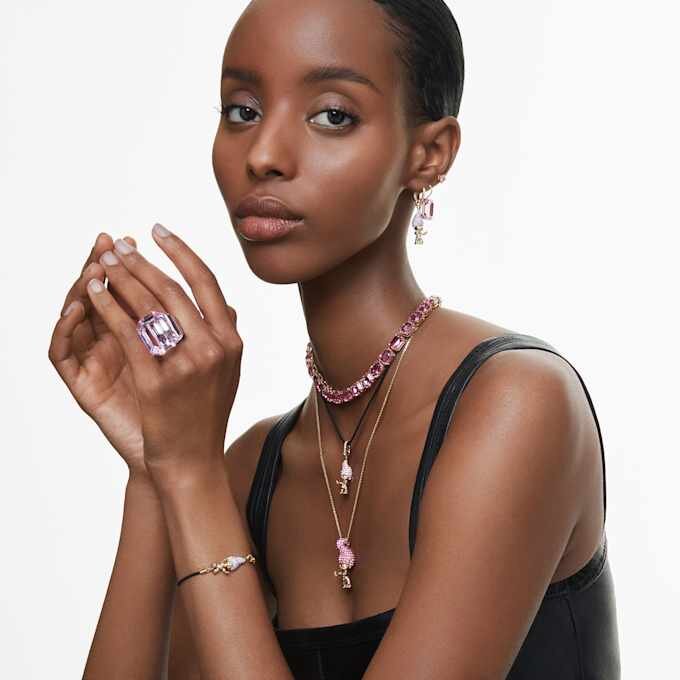 Lucent Cocktail Ring Octagon Cut, Pink Lucent Cocktail Ring Octagon Cut, Pink
