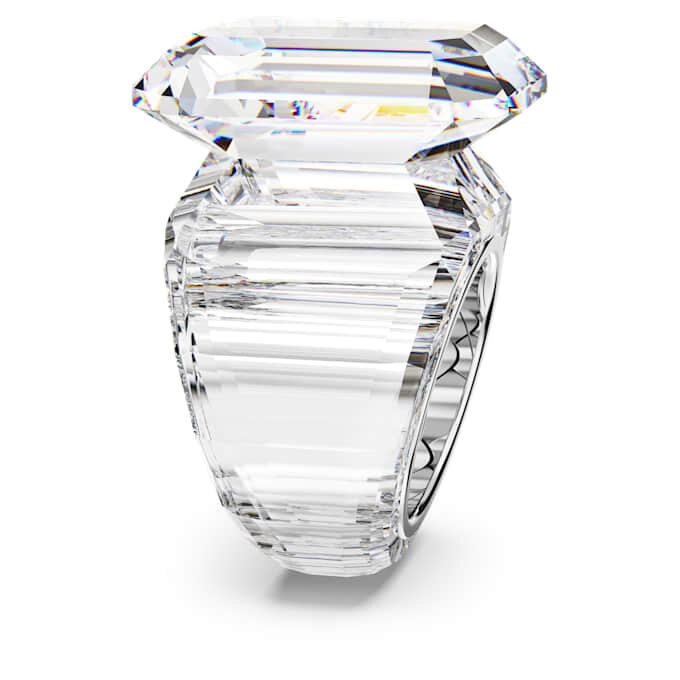 Lucent Cocktail Ring Octagon Cut, White Lucent Cocktail Ring Octagon Cut, White