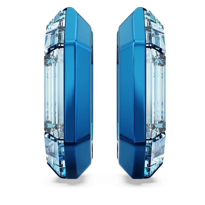 Lucent Hoop Earrings Octagon Shape, Small, Blue Lucent Hoop Earrings Octagon Shape, Small, Blue