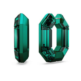 Lucent Hoop Earrings Octagon Shape, Small, Green