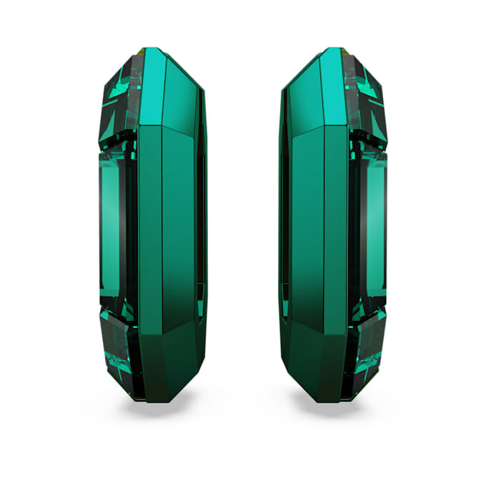 Lucent Hoop Earrings Octagon Shape, Small, Green Lucent Hoop Earrings Octagon Shape, Small, Green
