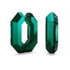 Lucent Hoop Earrings Octagon Shape, Small, Green Lucent Hoop Earrings Octagon Shape, Small, Green
