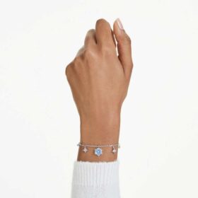 Magic Bracelet Snowflake, Blue, Rhodium Plated Magic Bracelet Snowflake, Blue, Rhodium Plated