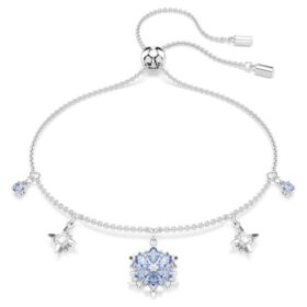 Magic Bracelet Snowflake, Blue, Rhodium Plated Magic Bracelet Snowflake, Blue, Rhodium Plated