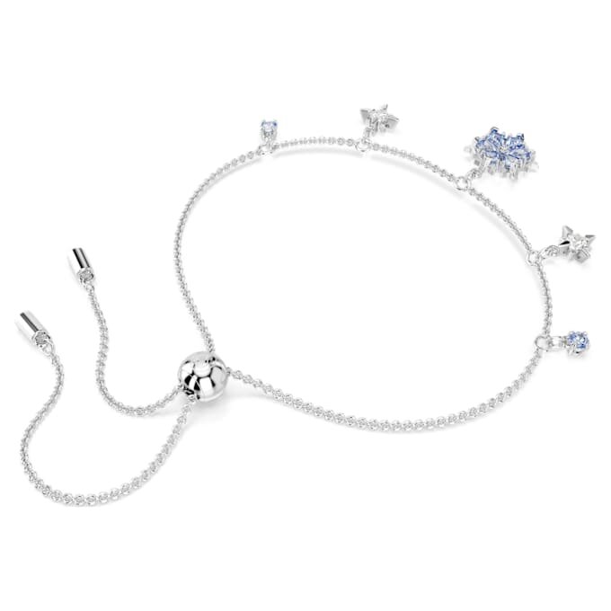 Magic Bracelet Snowflake, Blue, Rhodium Plated Magic Bracelet Snowflake, Blue, Rhodium Plated