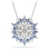 Magic Pendant and Brooch Snowflake, Blue, Rhodium Plated Magic Pendant and Brooch Snowflake, Blue, Rhodium Plated