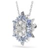 Magic Pendant and Brooch Snowflake, Blue, Rhodium Plated Magic Pendant and Brooch Snowflake, Blue, Rhodium Plated