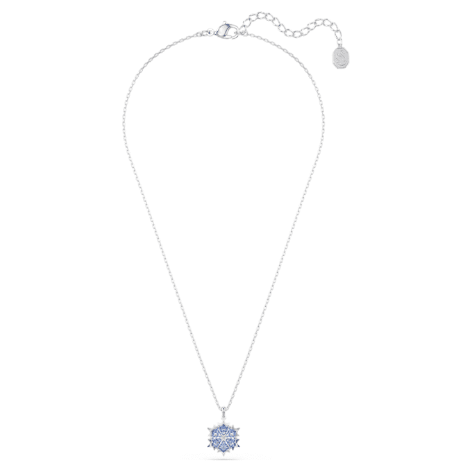 Magic Pendant Snowflake, Blue, Rhodium Plated Magic Pendant Snowflake, Blue, Rhodium Plated