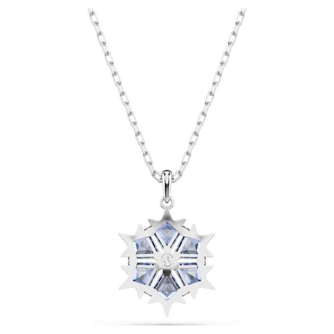 Magic Pendant Snowflake, Blue, Rhodium Plated Magic Pendant Snowflake, Blue, Rhodium Plated