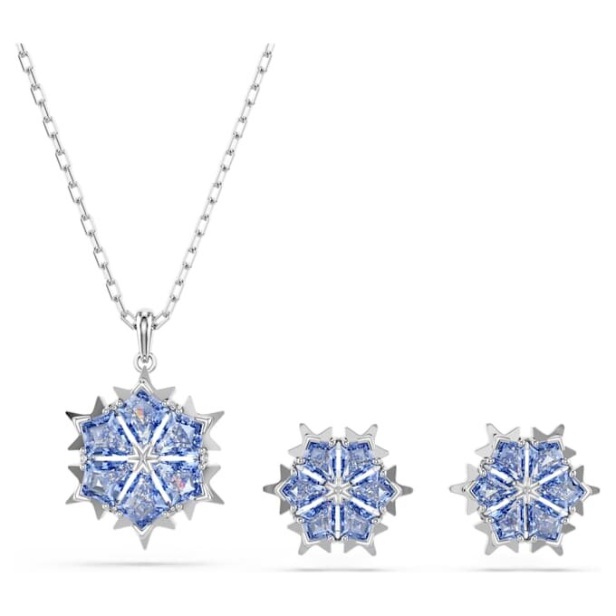 Magic Set Snowflake, Blue, Rhodium Plated Magic Set Snowflake, Blue, Rhodium Plated