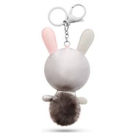 Mathilde Bag Charm Rabbit, Gray, Stainless Steel