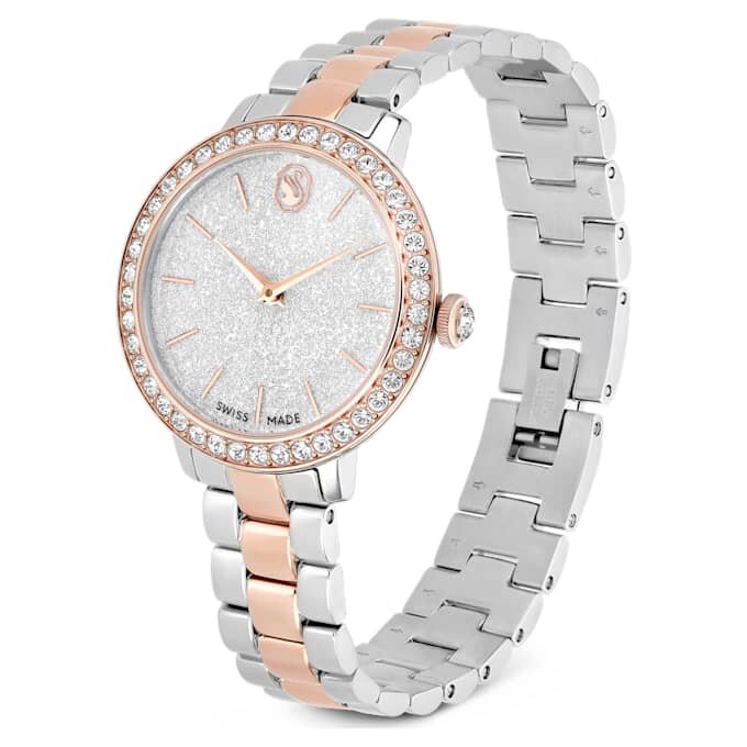 Matrix 3-Link Watch Swiss Made, Metal Bracelet, Silver Tone, Rose Gold-Tone Finish Matrix 3-Link Watch Swiss Made, Metal Bracelet, Silver Tone, Rose Gold-Tone Finish
