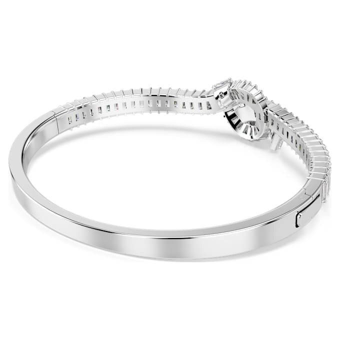 Matrix Bangle Baguette Cut, Knot, White, Rhodium Plated Matrix Bangle Baguette Cut, Knot, White, Rhodium Plated