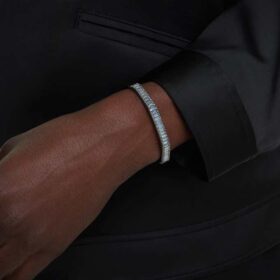 Matrix Bangle Baguette Cut, Octagon Shape, Gray, Ruthenium Plated Matrix Bangle Baguette Cut, Octagon Shape, Gray, Ruthenium Plated