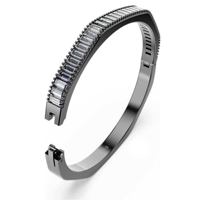 Matrix Bangle Baguette Cut, Octagon Shape, Gray, Ruthenium Plated Matrix Bangle Baguette Cut, Octagon Shape, Gray, Ruthenium Plated