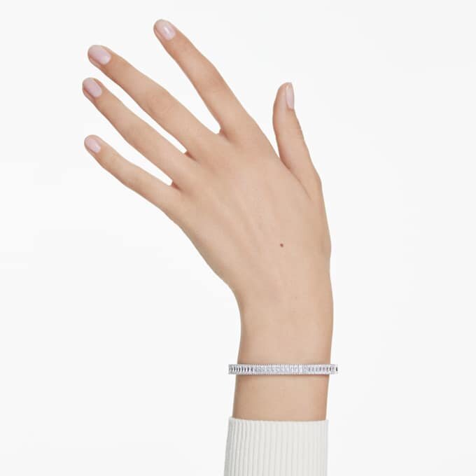 Matrix Bangle Baguette Cut, Octagon Shape, White, Rhodium Plated Matrix Bangle Baguette Cut, Octagon Shape, White, Rhodium Plated