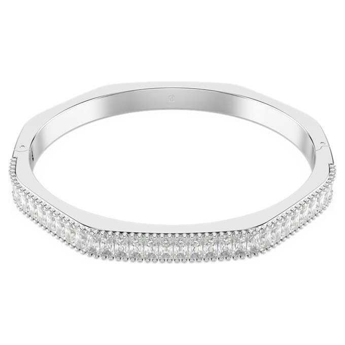 Matrix Bangle Baguette Cut, Octagon Shape, White, Rhodium Plated Matrix Bangle Baguette Cut, Octagon Shape, White, Rhodium Plated